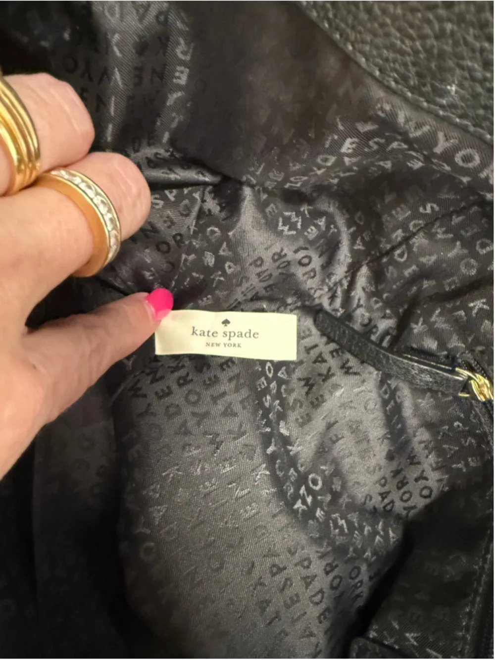 Kate Spade Soft Pebble Leather Black and Beige Bow Tote Bag